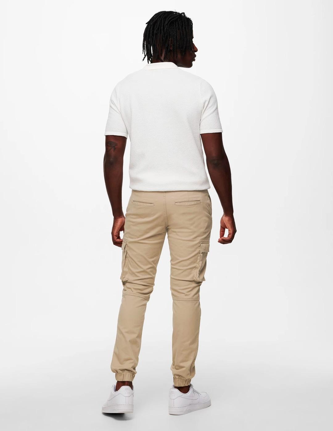 Jogger Only & Sons CAM STAGE cargo beige para hombre 