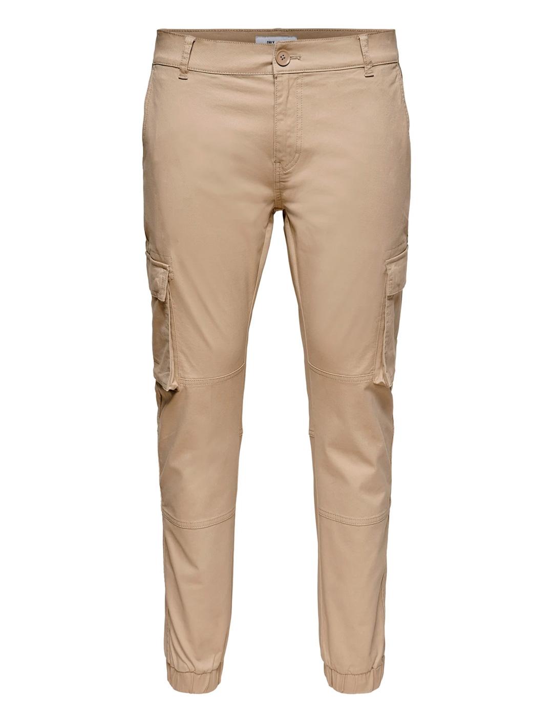 Jogger Only & Sons CAM STAGE cargo beige para hombre 