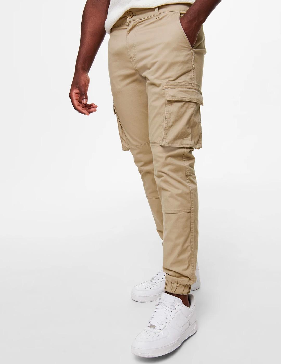 Jogger Only & Sons CAM STAGE cargo beige para hombre 