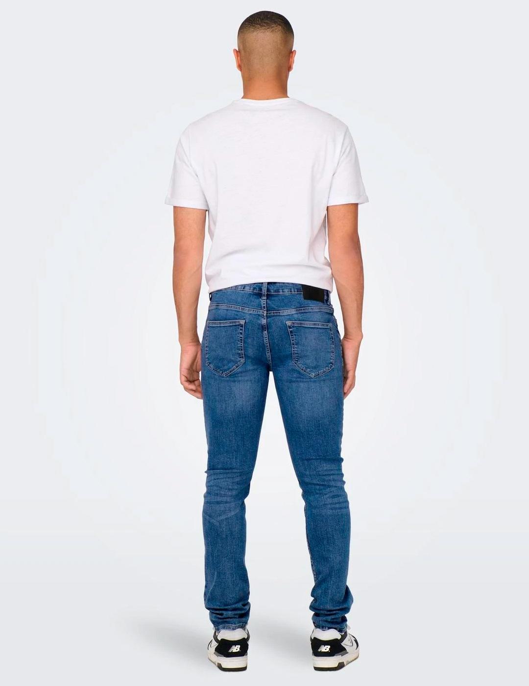 Vaquero Only & Sons LOOM slim tiro medio azul para hombre