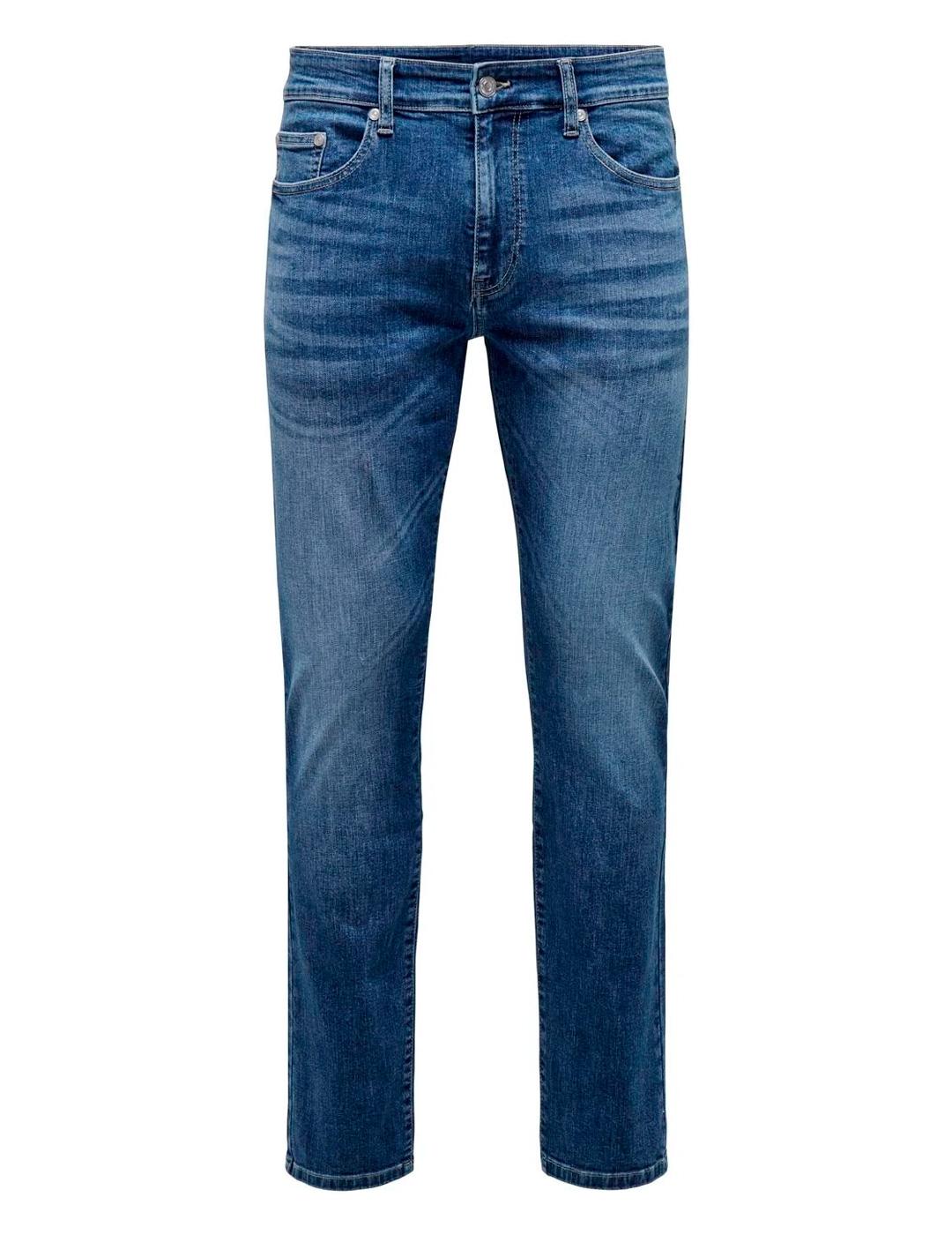 Vaquero Only & Sons LOOM slim tiro medio azul para hombre