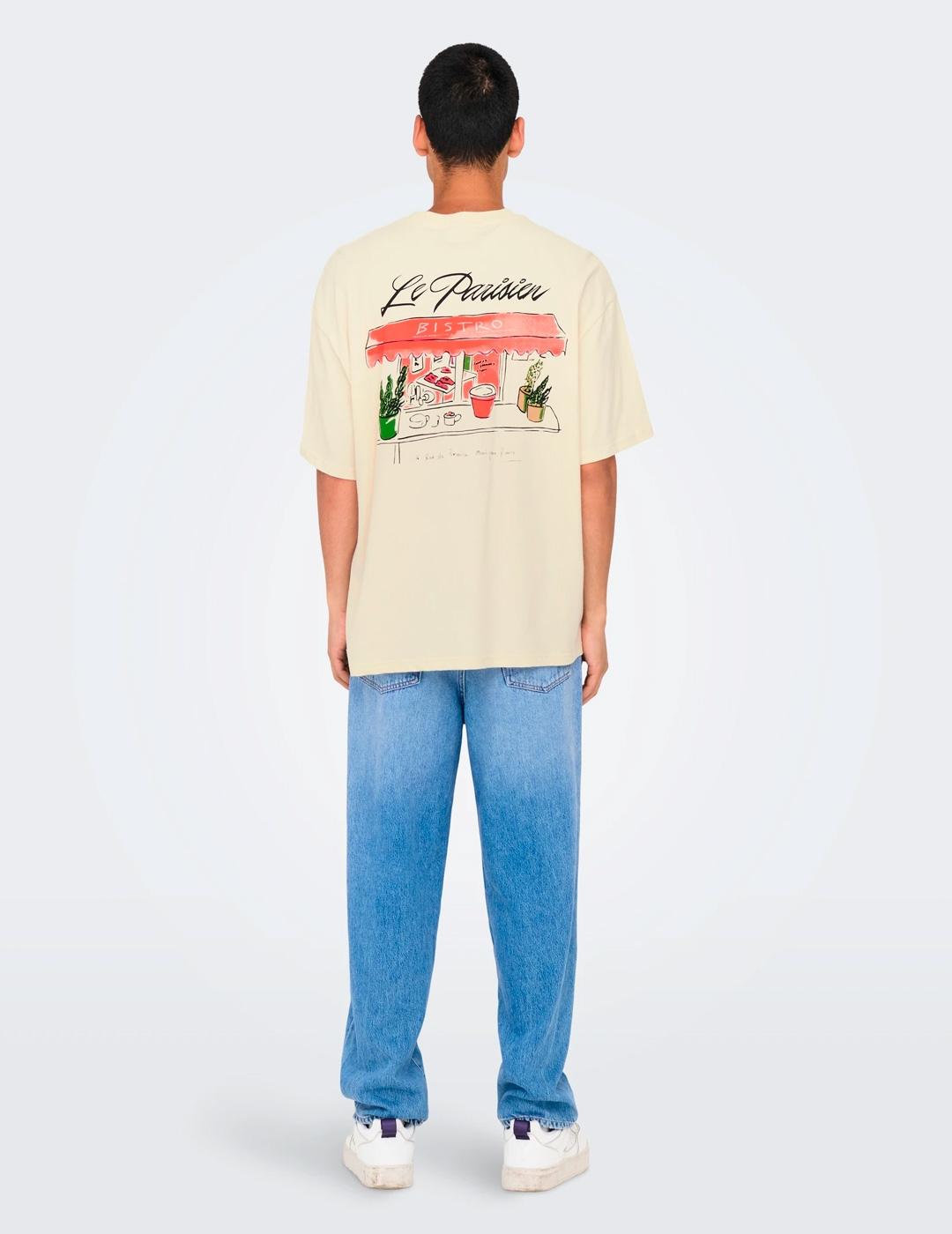 Camiseta oversize Only & Sons LOUIS crudo para hombre