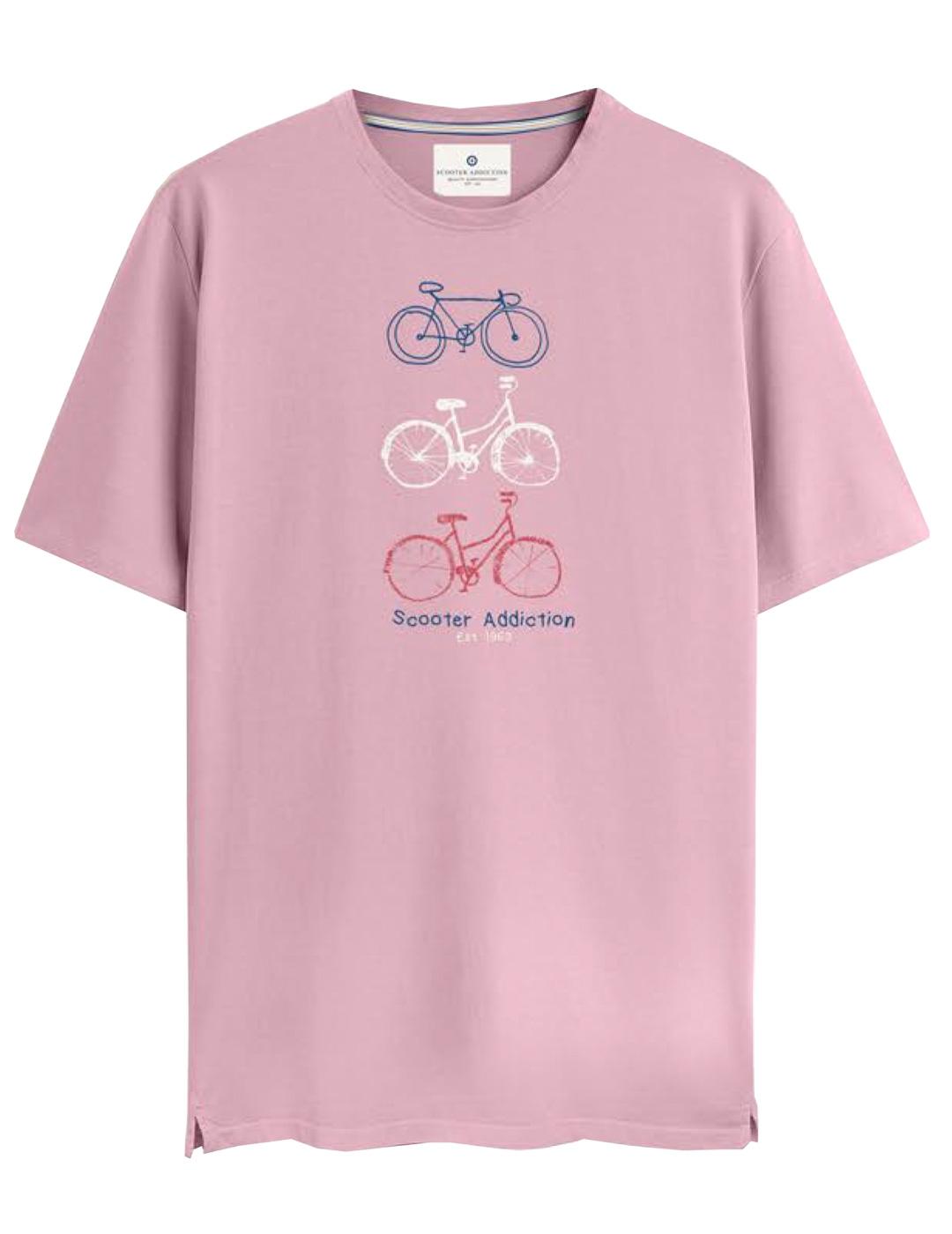 Camiseta Scooter RUEDAS rosa para hombre