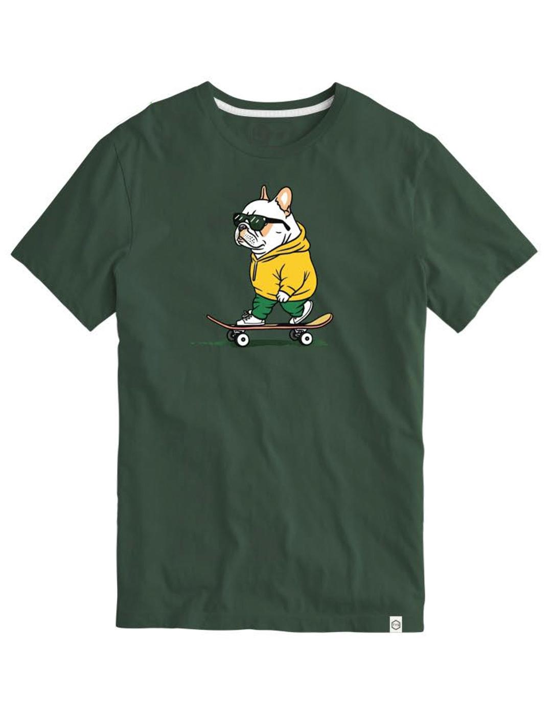 Camiseta TYS BULLSKATE verde para hombre
