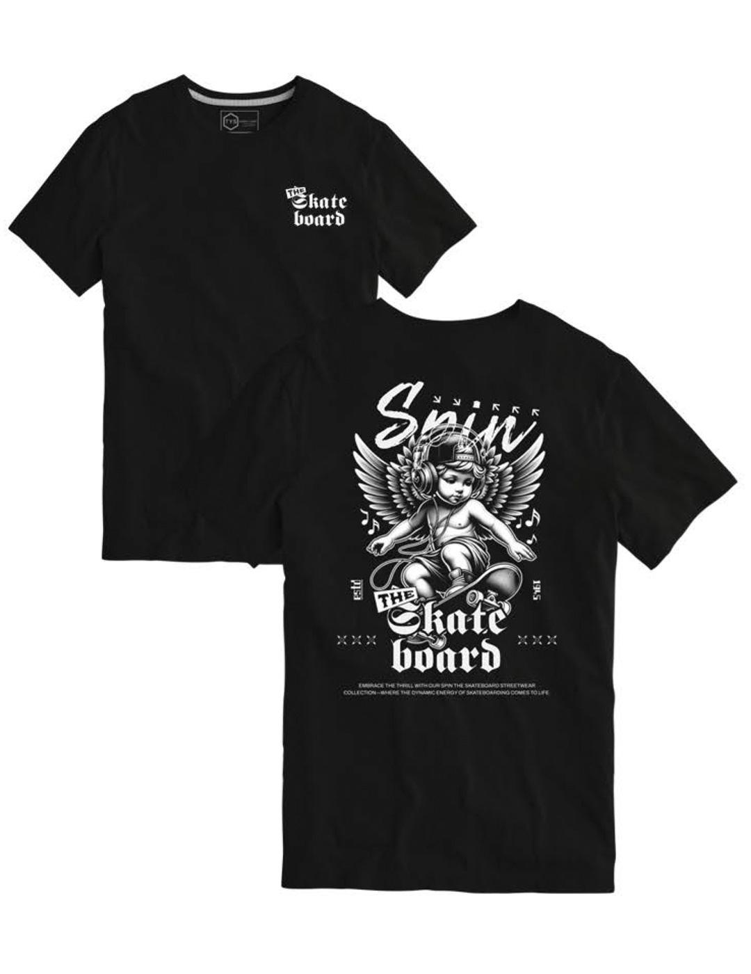 Camiseta TYS ANGEL SKATE negro para hombre