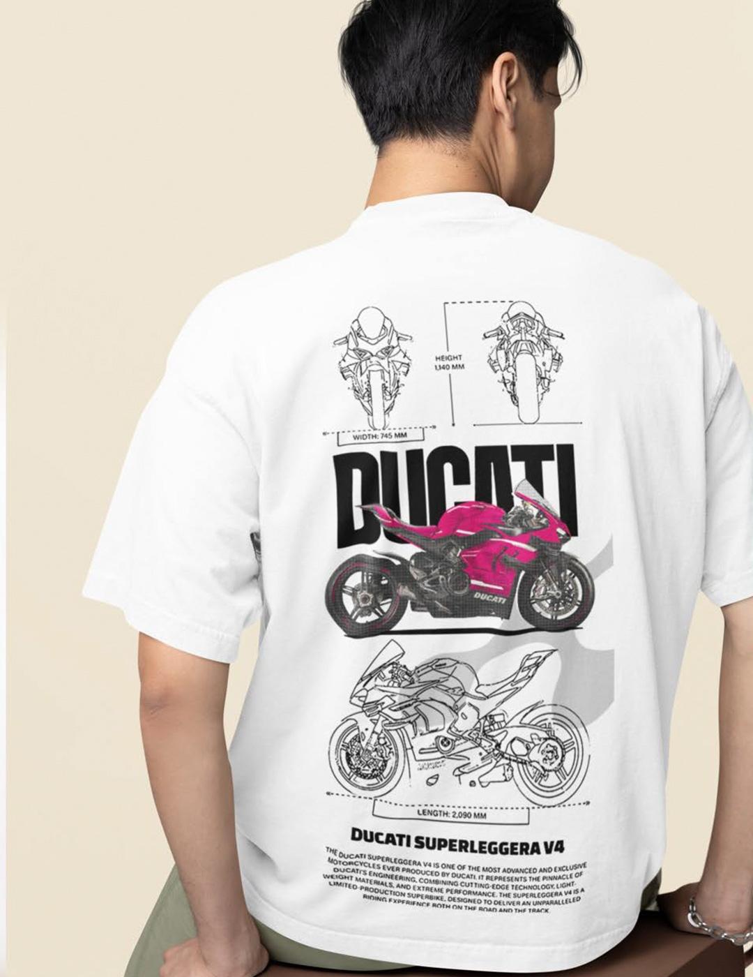 Camiseta TYS ITALIAN MOTO oversize blanco para hombre