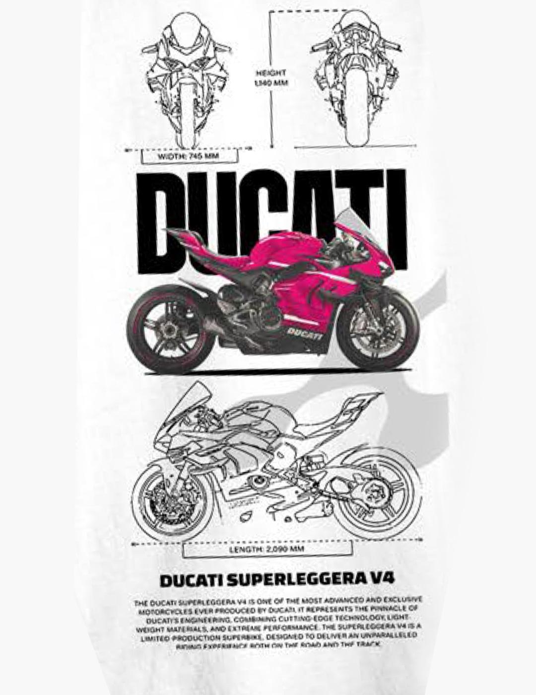 Camiseta TYS ITALIAN MOTO oversize blanco para hombre