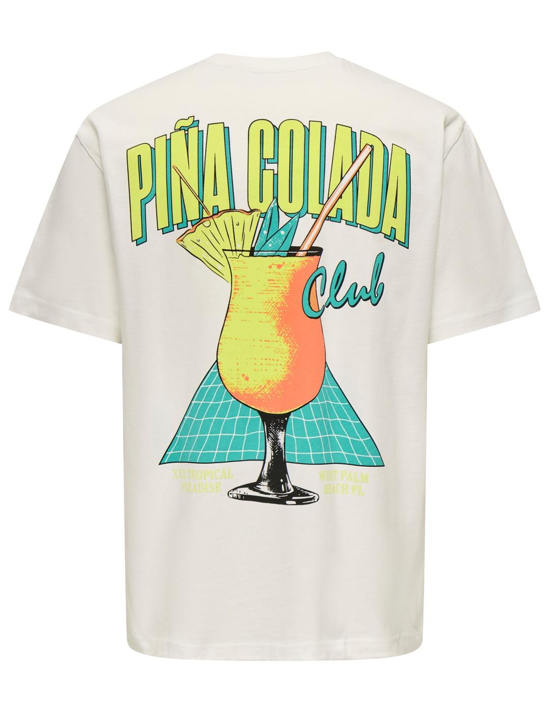 Camiseta Only & Sons FRED CABANA crudo para hombre