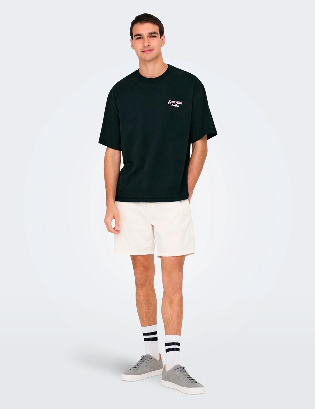 Camiseta Only & Sons MILIK JIMS oversize negro para hombre