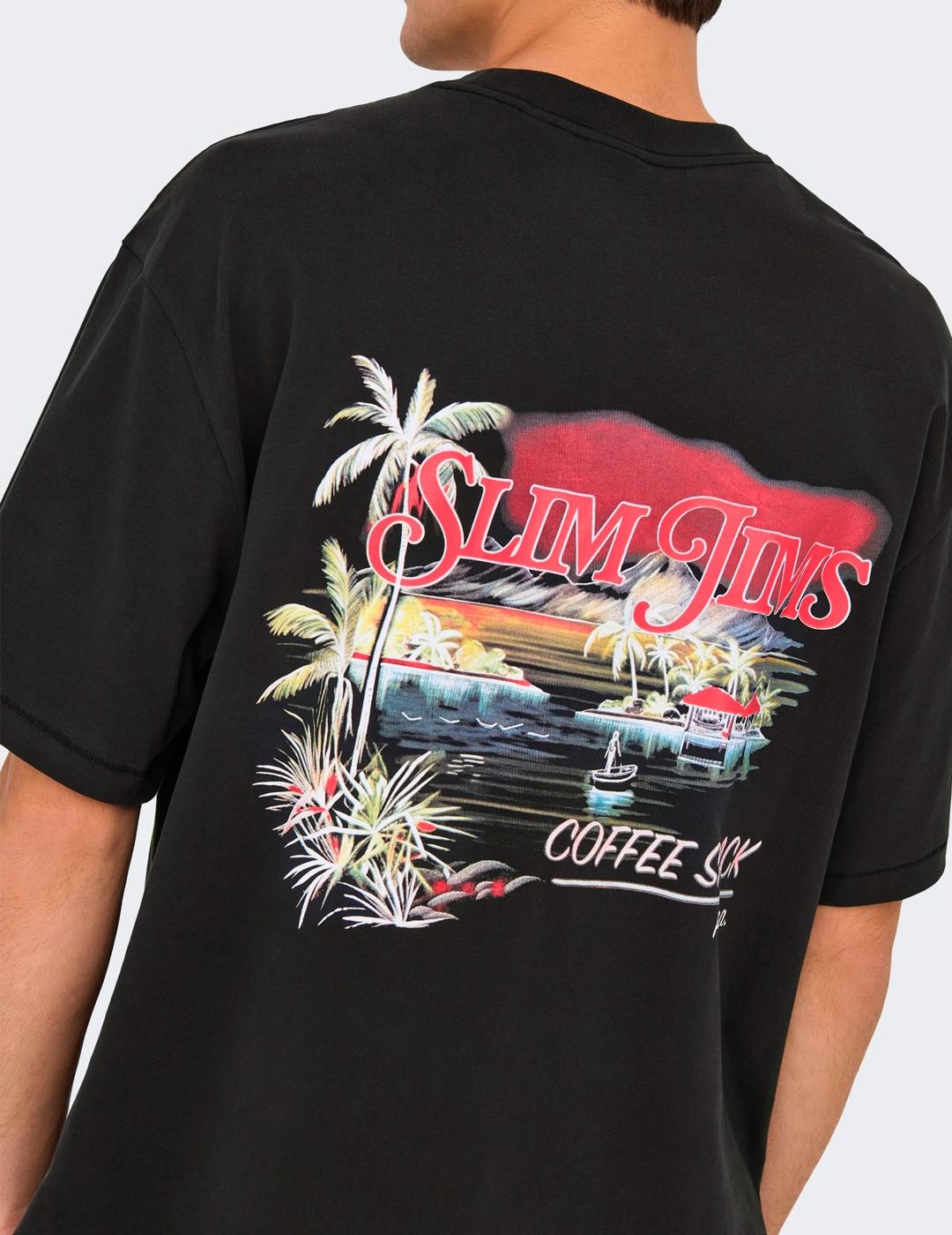 Camiseta Only & Sons MILIK JIMS oversize negro para hombre