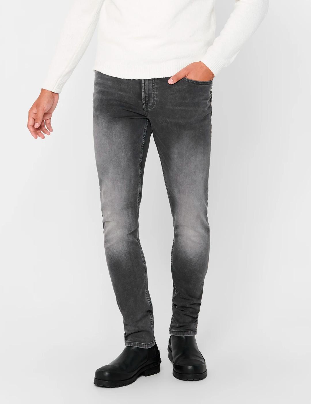 Vaquero Only & Sons LOOM SLIM gris para hombre