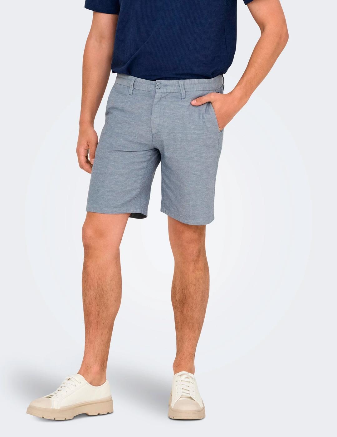 Short Only & Sons MARK regular azul grisaceo para hombre