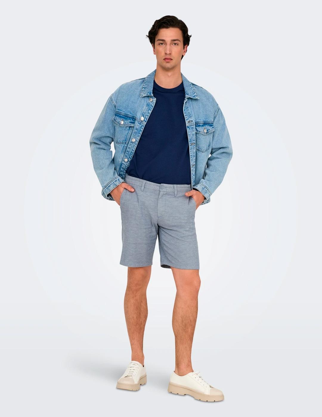 Short Only & Sons MARK regular azul grisaceo para hombre
