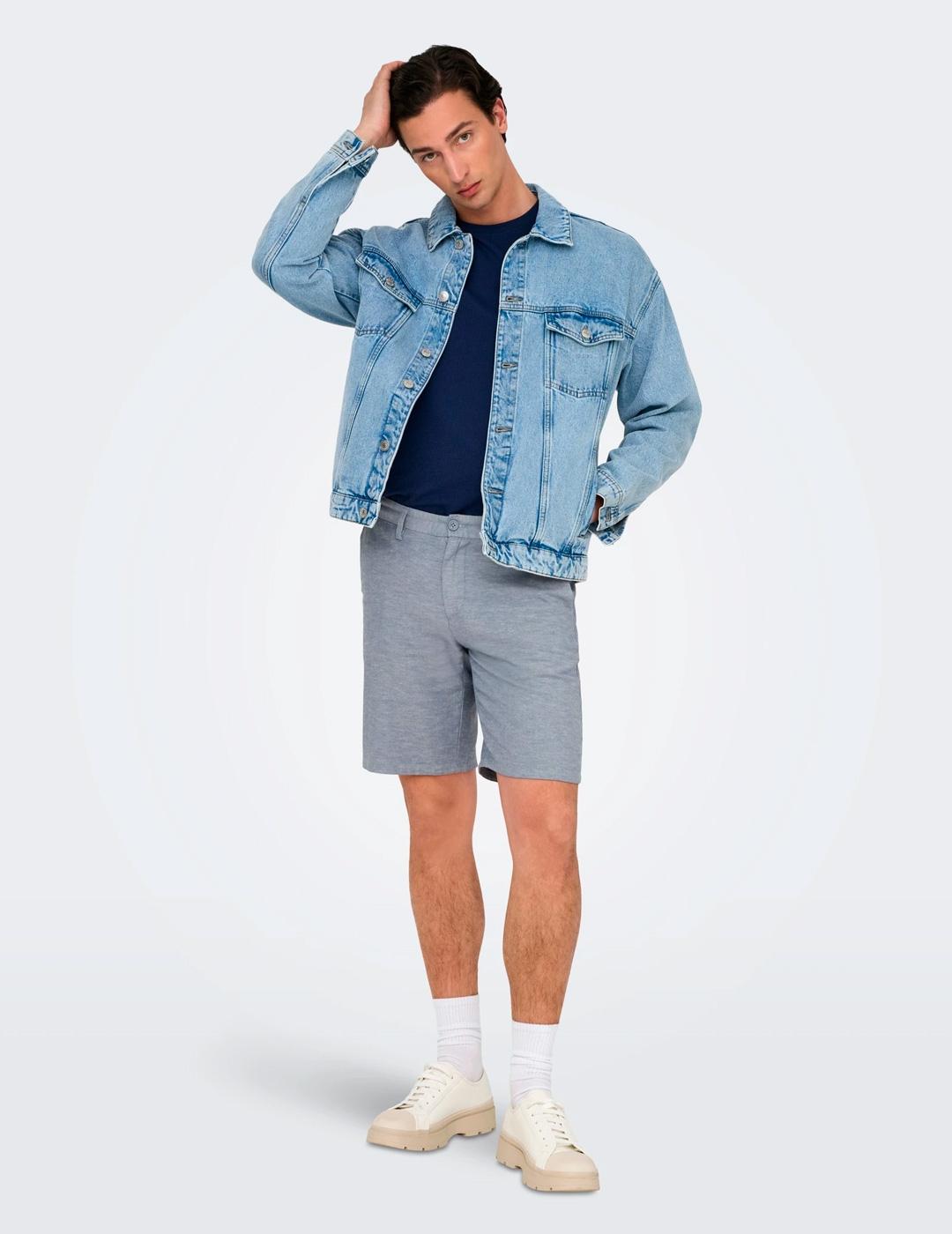 Short Only & Sons MARK regular azul grisaceo para hombre