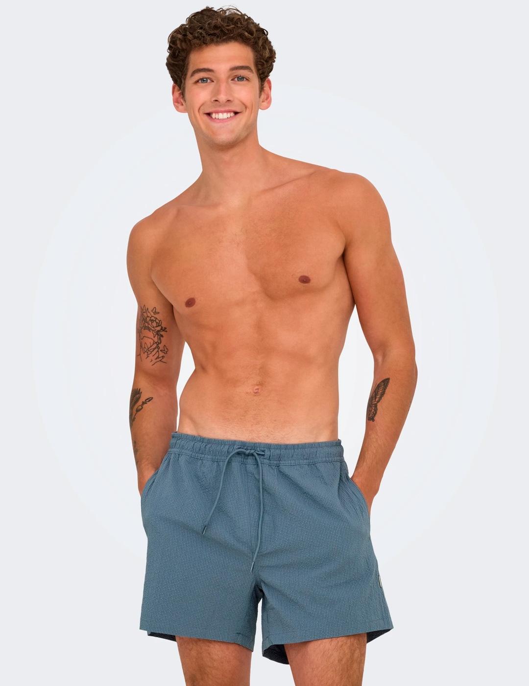 Bañador Only & Sons TED azul para hombre