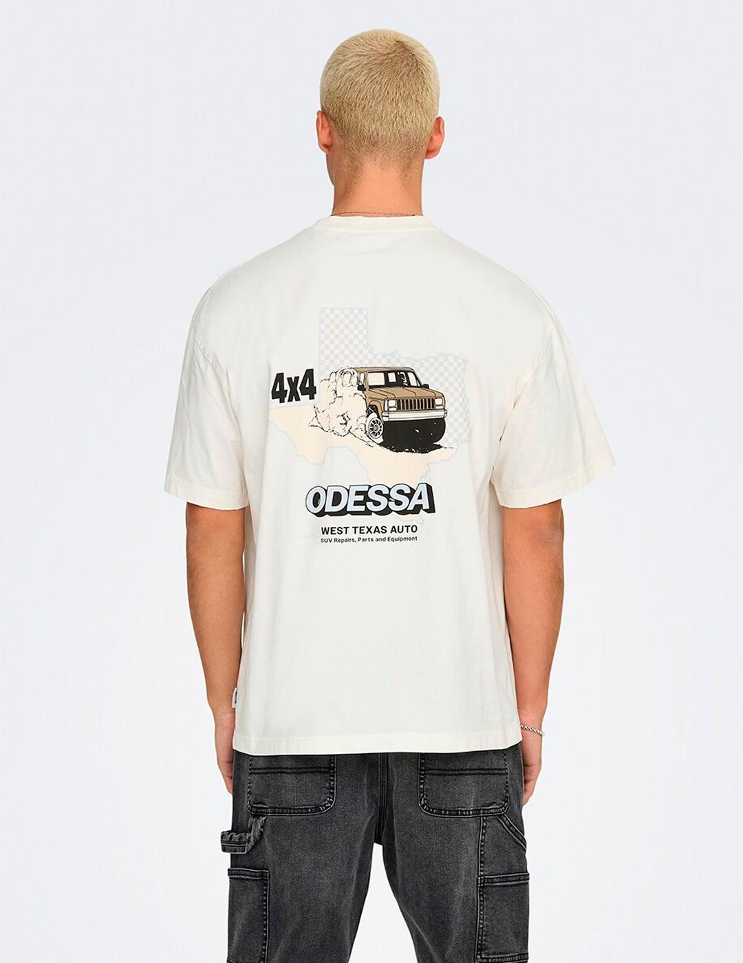 Camiseta Only & Sons DREW blanca para hombre