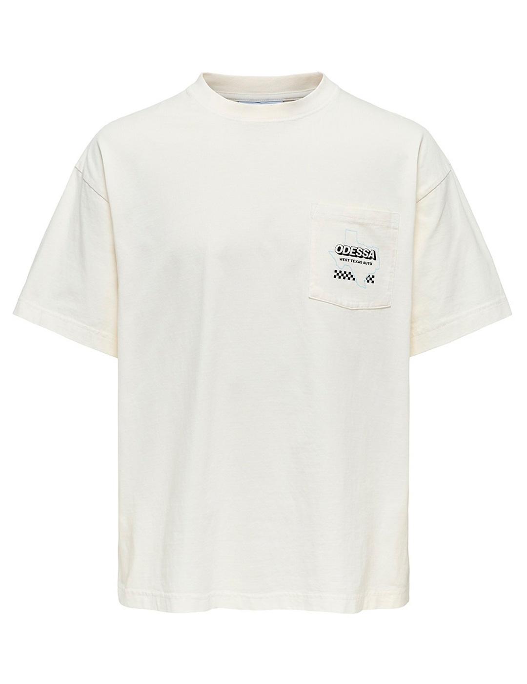 Camiseta Only & Sons DREW blanca para hombre