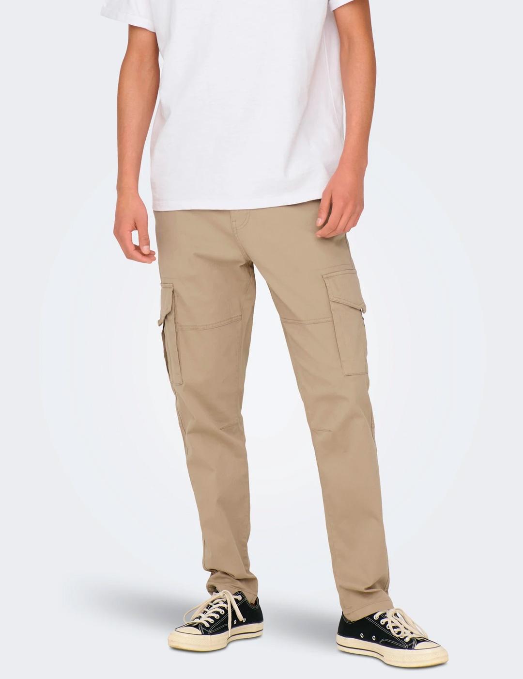 Jogger Only & Sons DEAN cargo beige para hombre