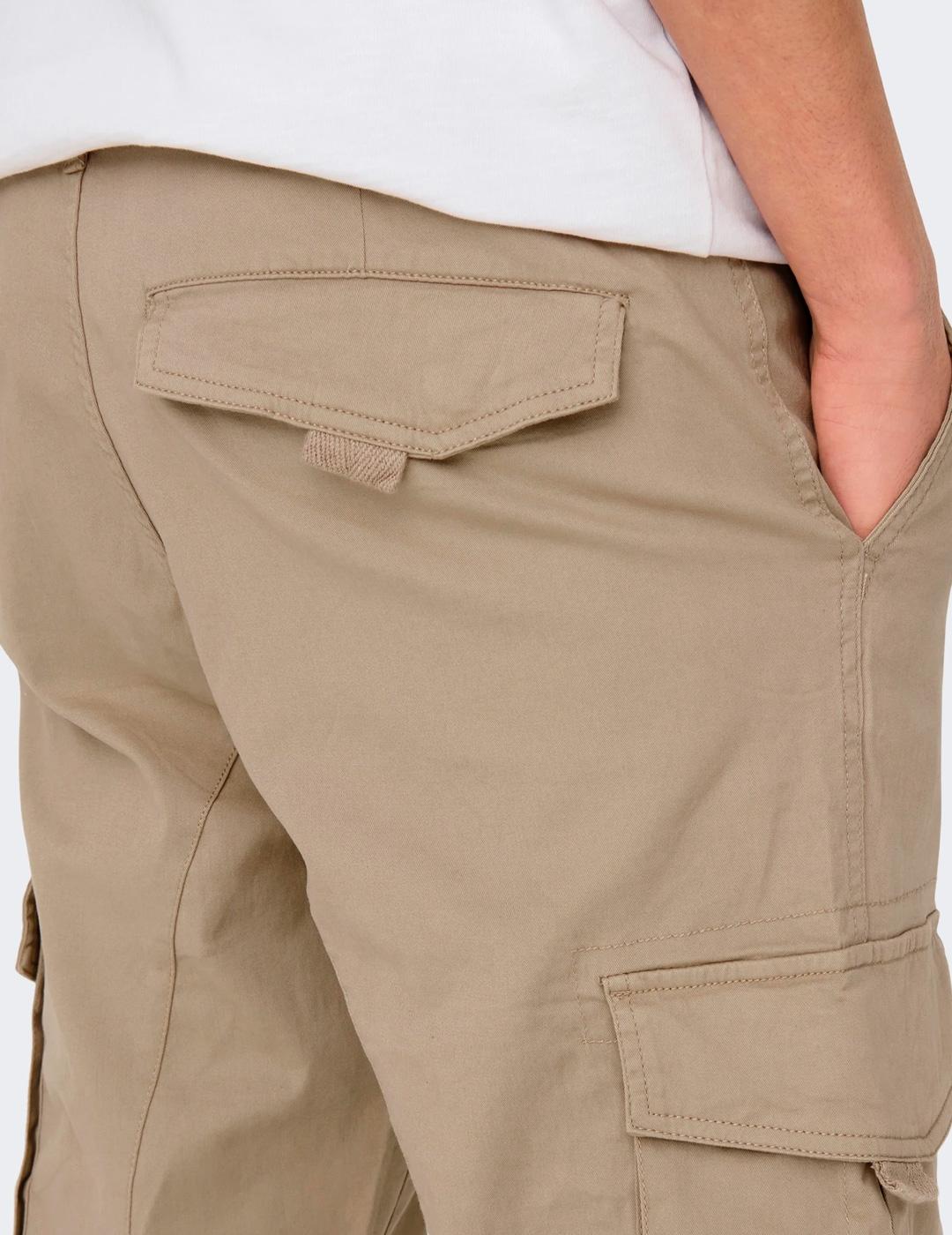 Jogger Only & Sons DEAN cargo beige para hombre