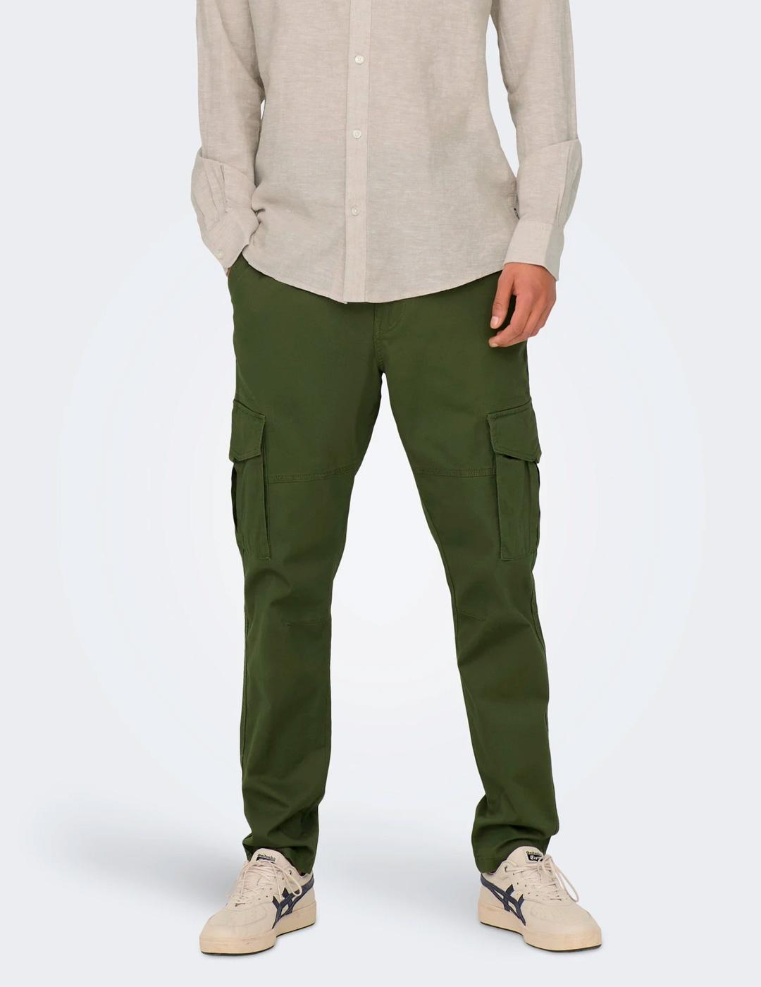 Jogger Only & Sons DEAN cargo verde para hombre