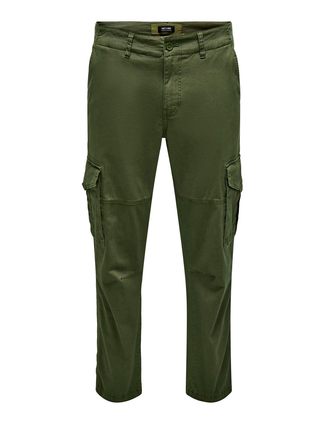 Jogger Only & Sons DEAN cargo verde para hombre