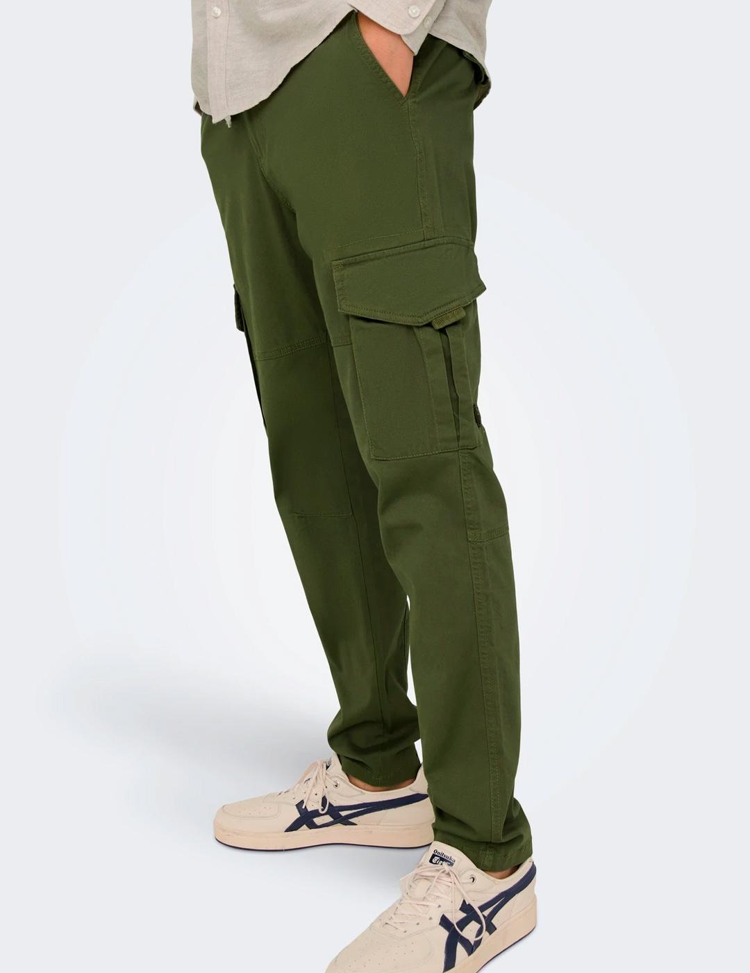 Jogger Only & Sons DEAN cargo verde para hombre