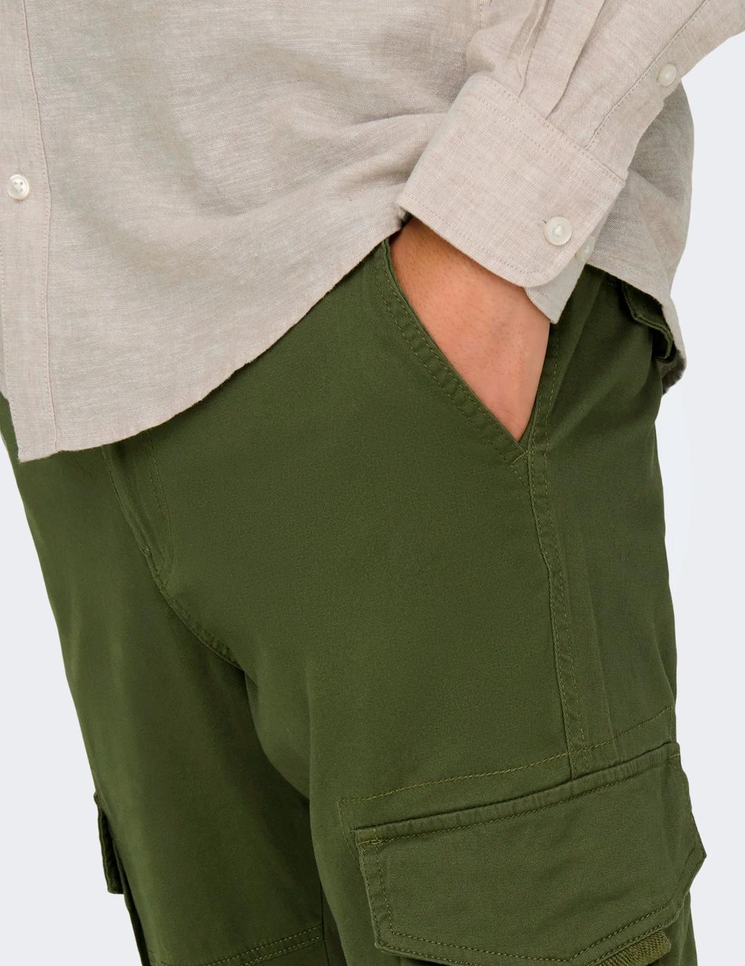 Jogger Only & Sons DEAN cargo verde para hombre