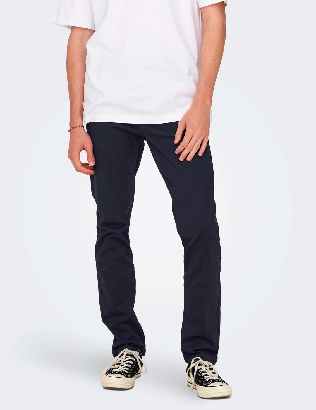 Pantalón chino Only & Sons MARK PETE marino para hombre