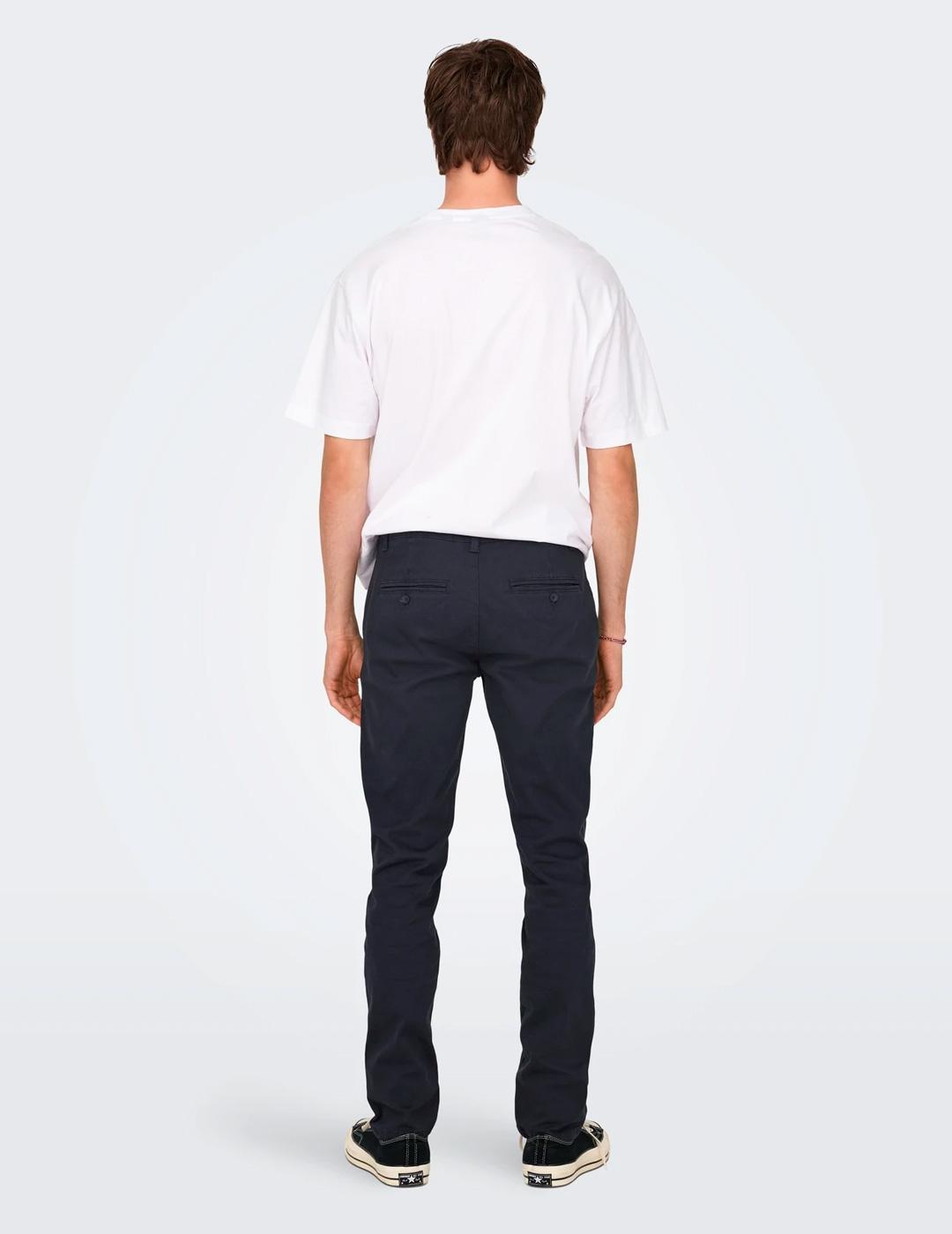 Pantalón chino Only & Sons MARK PETE marino para hombre