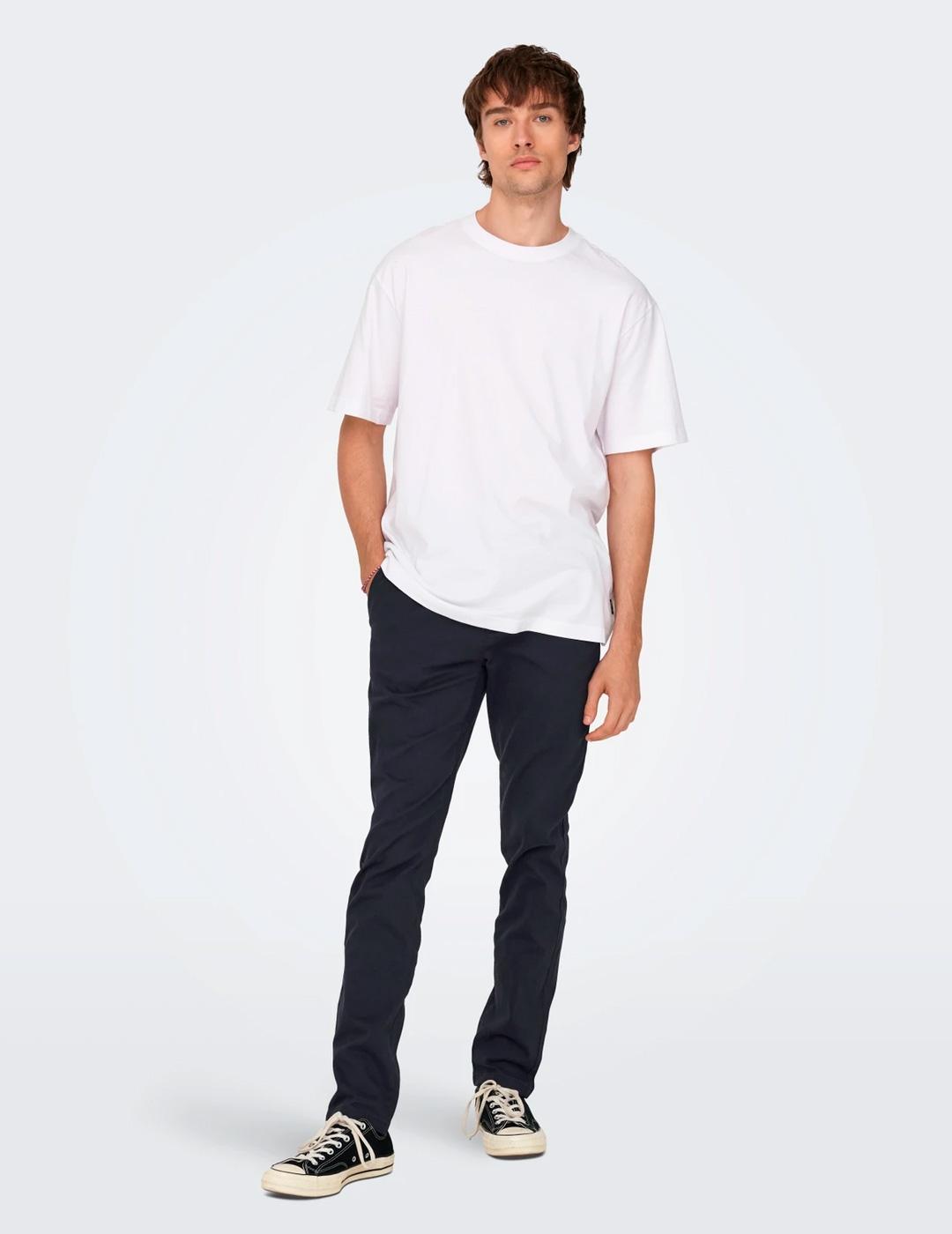 Pantalón chino Only & Sons MARK PETE marino para hombre
