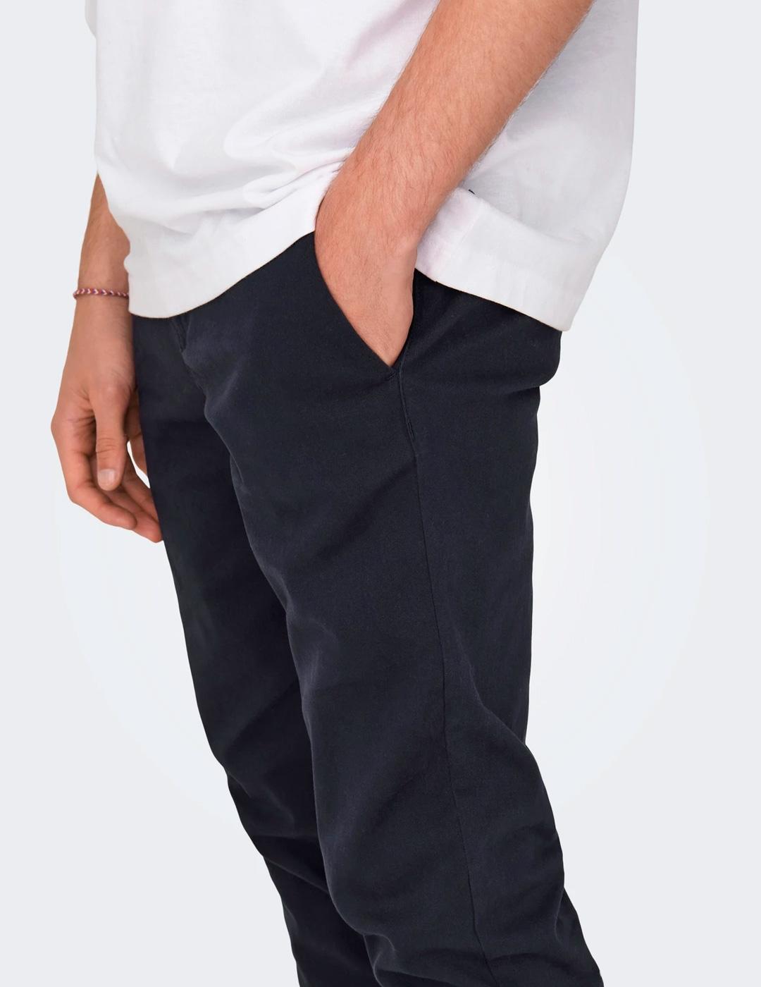 Pantalón chino Only & Sons MARK PETE marino para hombre