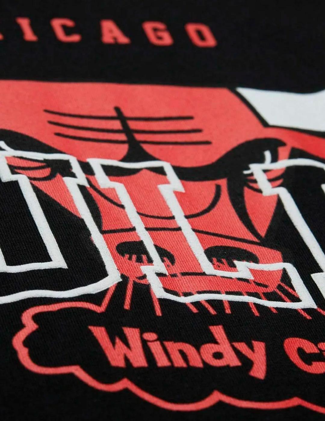 Camiseta Mitchell & Ness CHICAGO BULLS negro unisex