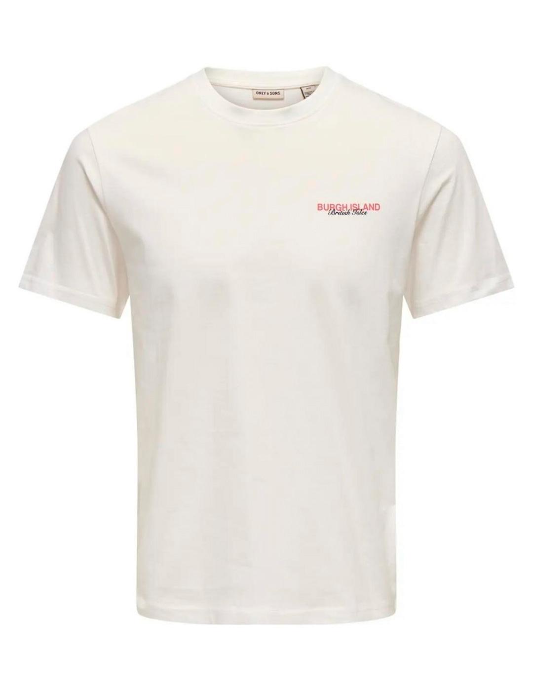 Camiseta Only & Sons MAGNUS ISLA blanco para hombre