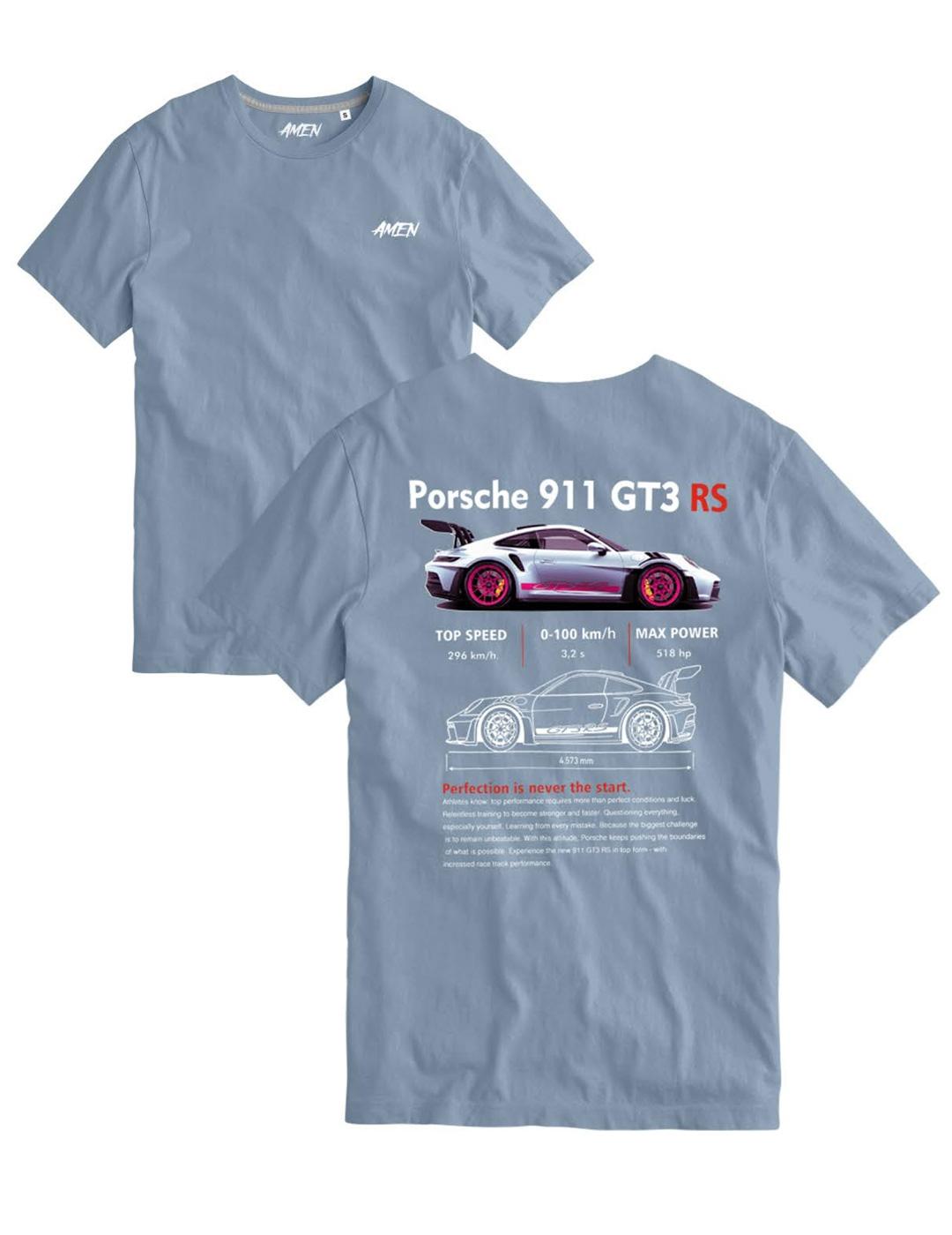 Camiseta A.M.E.N 911 GT3 azul para hombre