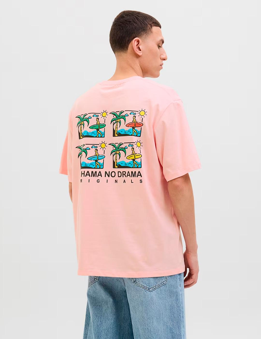 Camiseta Jack & Jones WOWIE HIDDEN rosa para hombre