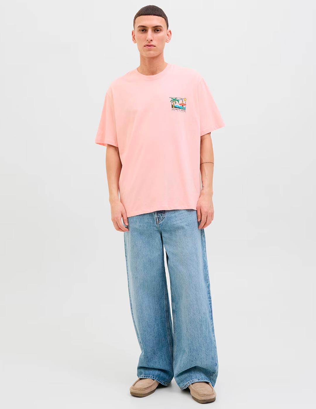 Camiseta Jack & Jones WOWIE HIDDEN rosa para hombre