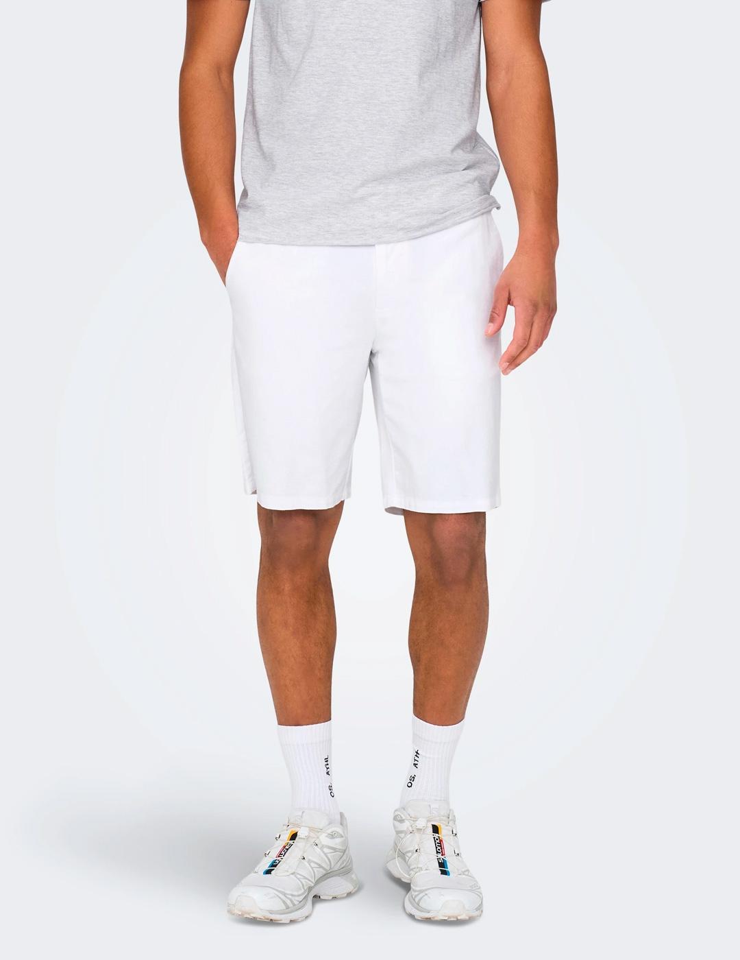 Short Only & Sons MARK regular blanco para hombre
