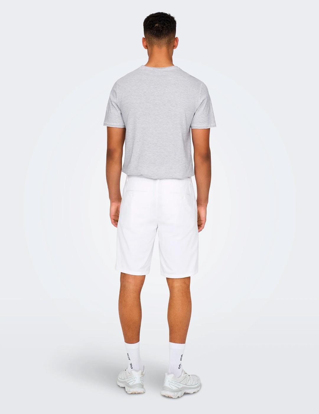 Short Only & Sons MARK regular blanco para hombre