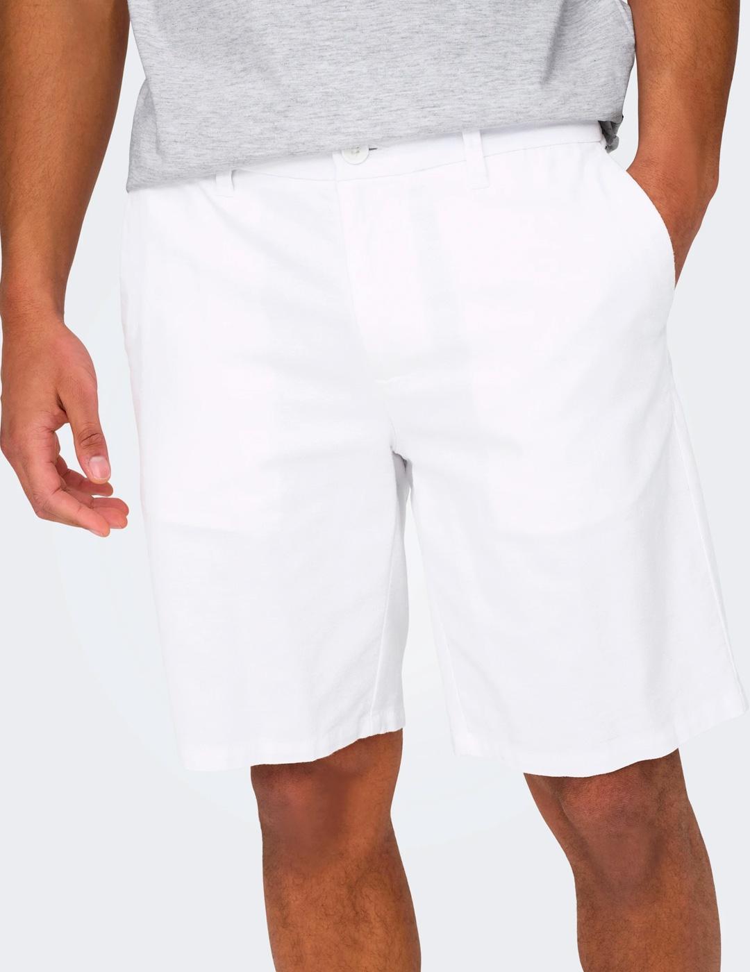 Short Only & Sons MARK regular blanco para hombre