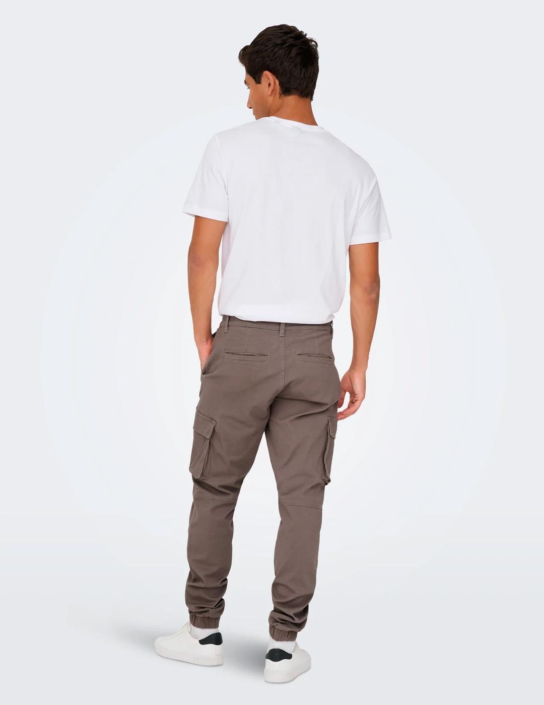 Pantalón Only & Sons CAM CARGO marrón grisáceo para hombre