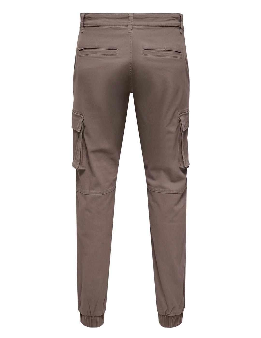 Pantalón Only & Sons CAM CARGO marrón grisáceo para hombre