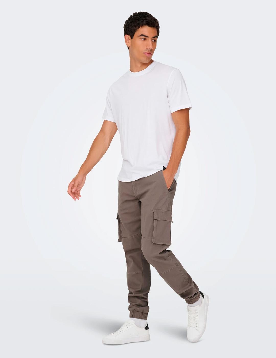 Pantalón Only & Sons CAM CARGO marrón grisáceo para hombre