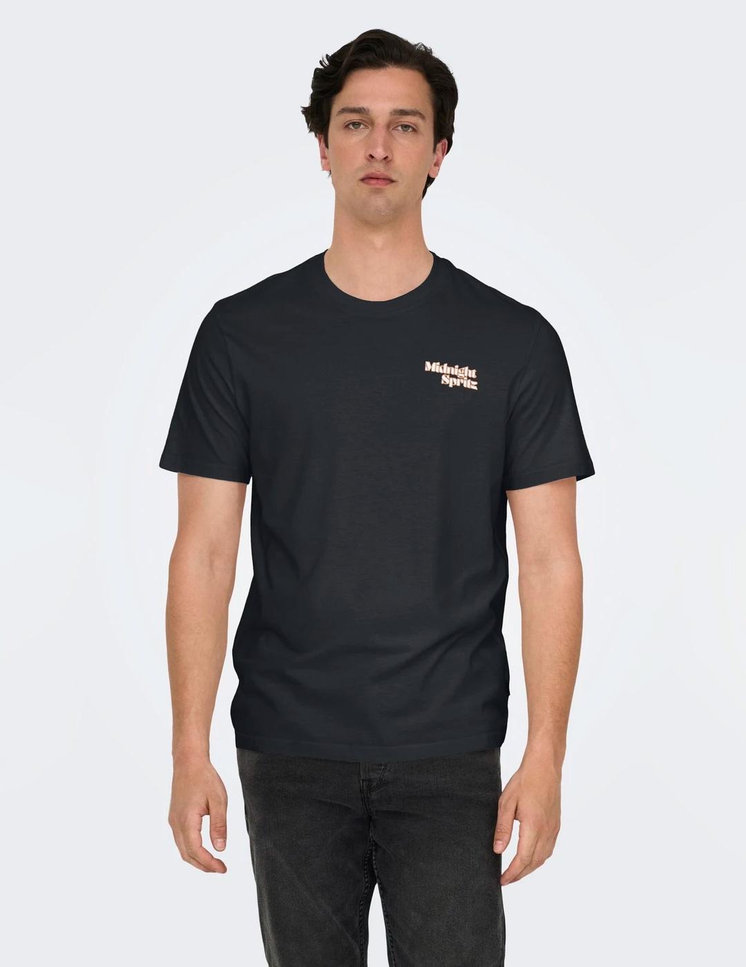 Camiseta Only & Sons CHRIS negro para hombre