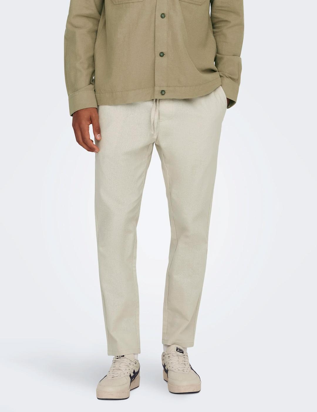 Chino Only & Sons LINUS CROP beige para hombre