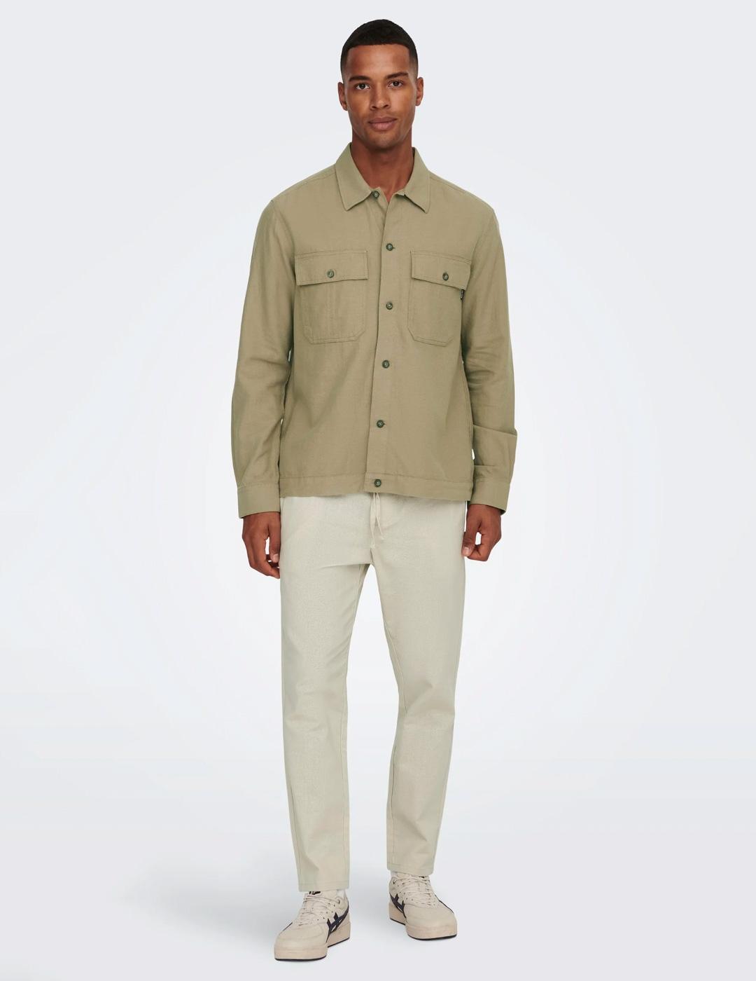 Chino Only & Sons LINUS CROP beige para hombre