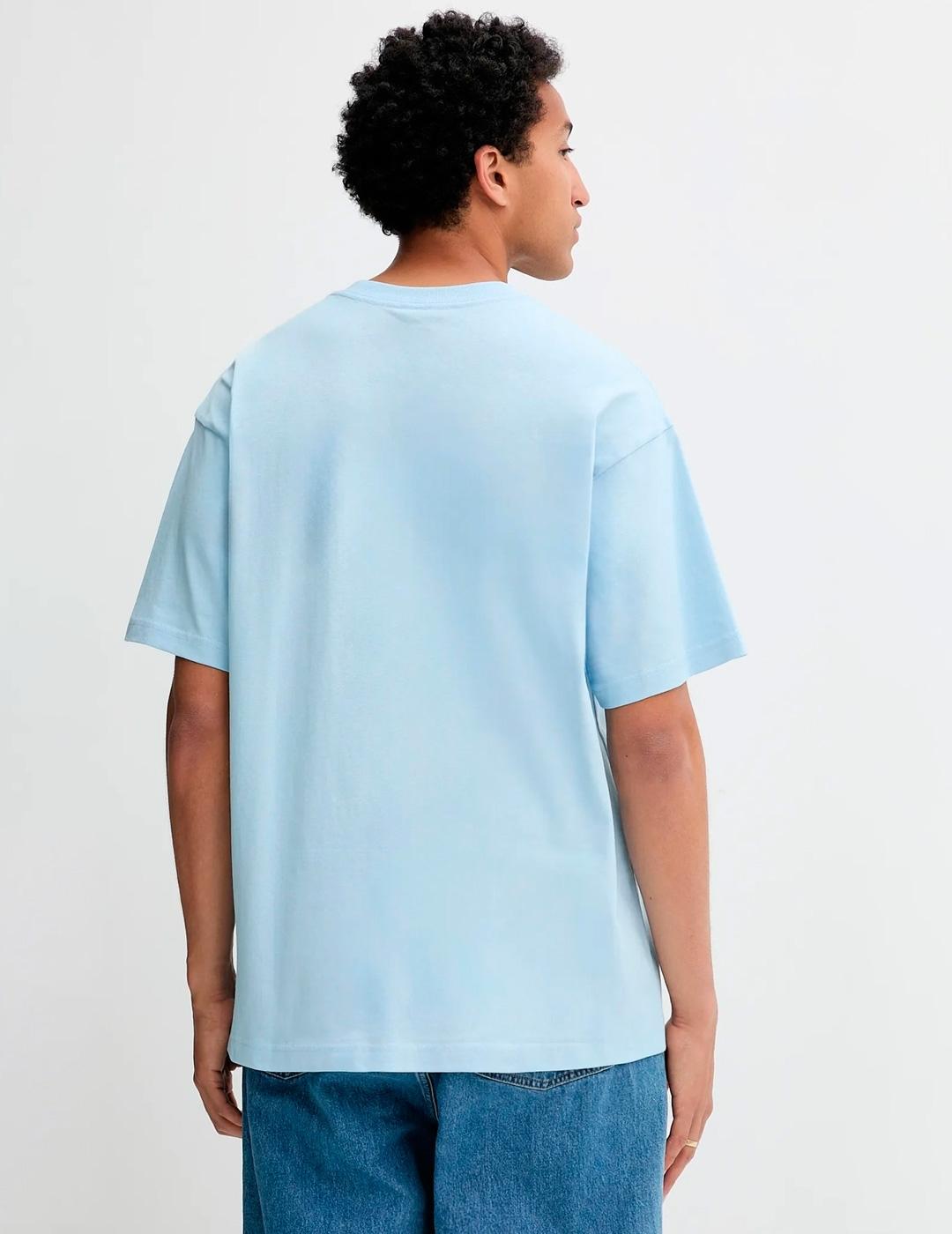 Camiseta Vans LEFT CHEST II oversize celeste