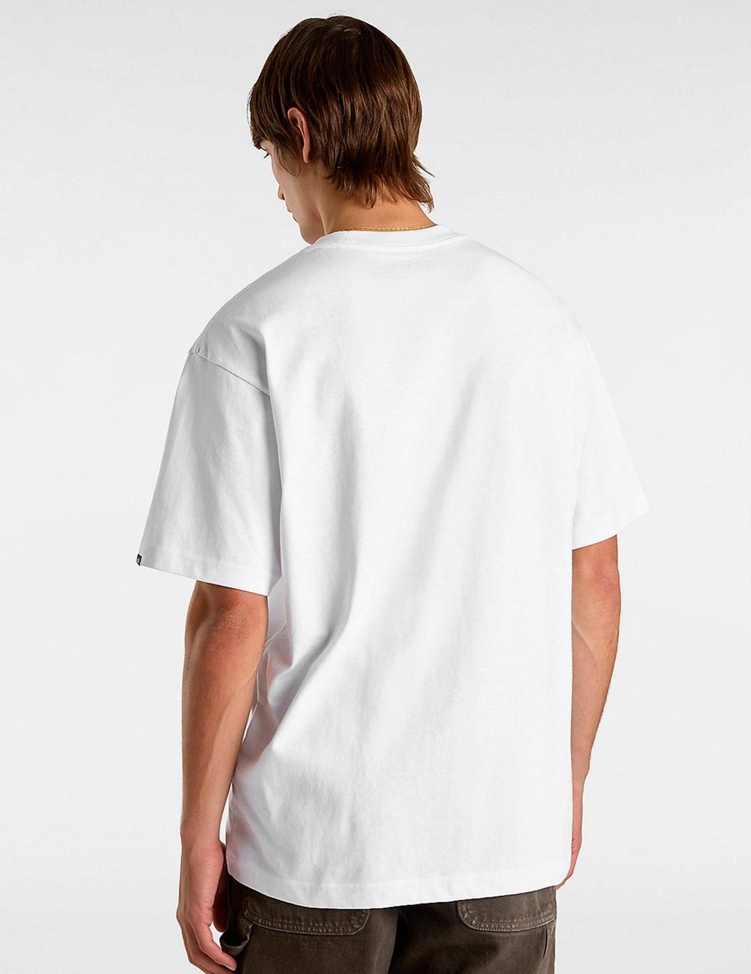Camiseta Vans LEFT CHEST II oversize blanco