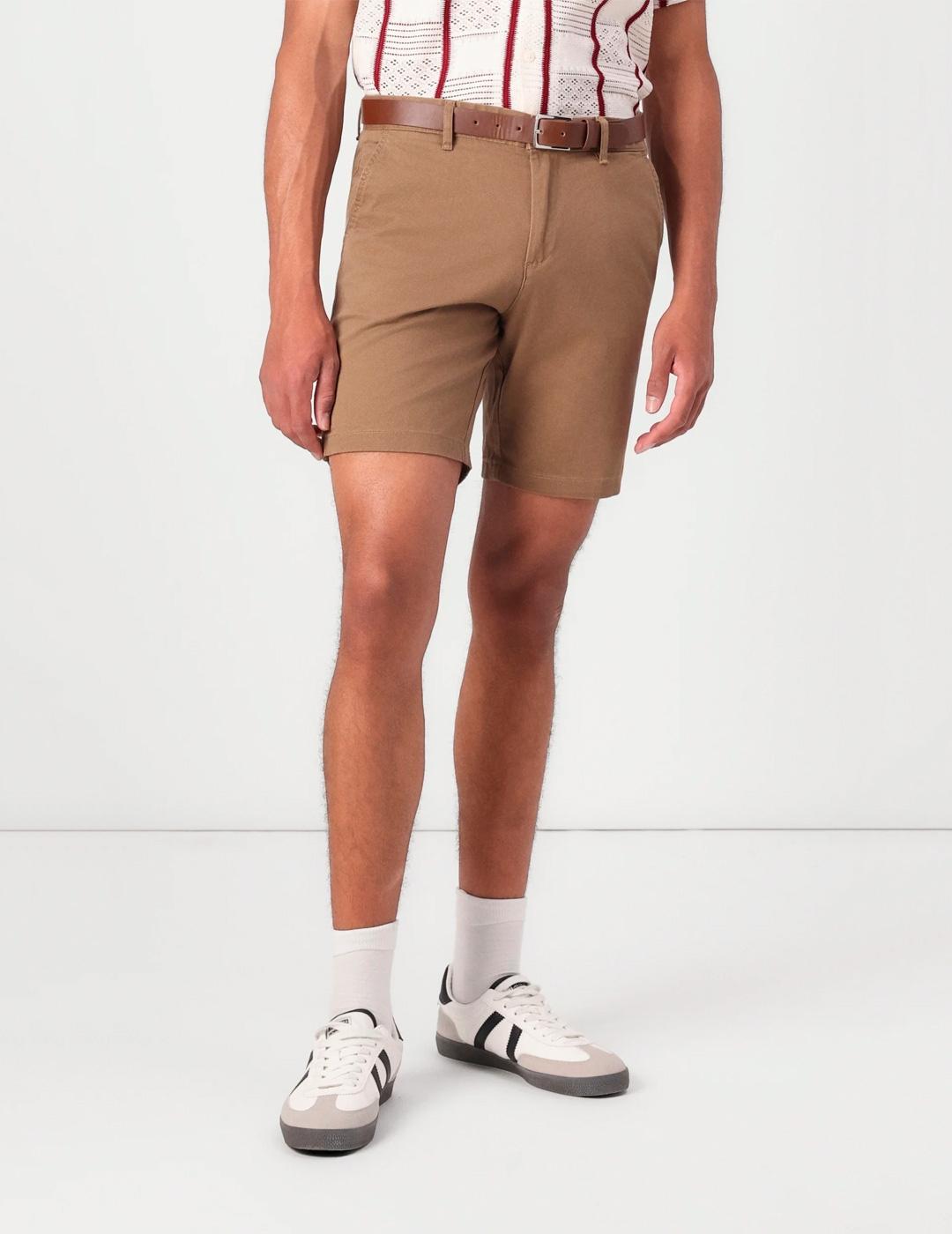 Bermuda chino Jack & Jones MARCO cinturón marrón para hombre