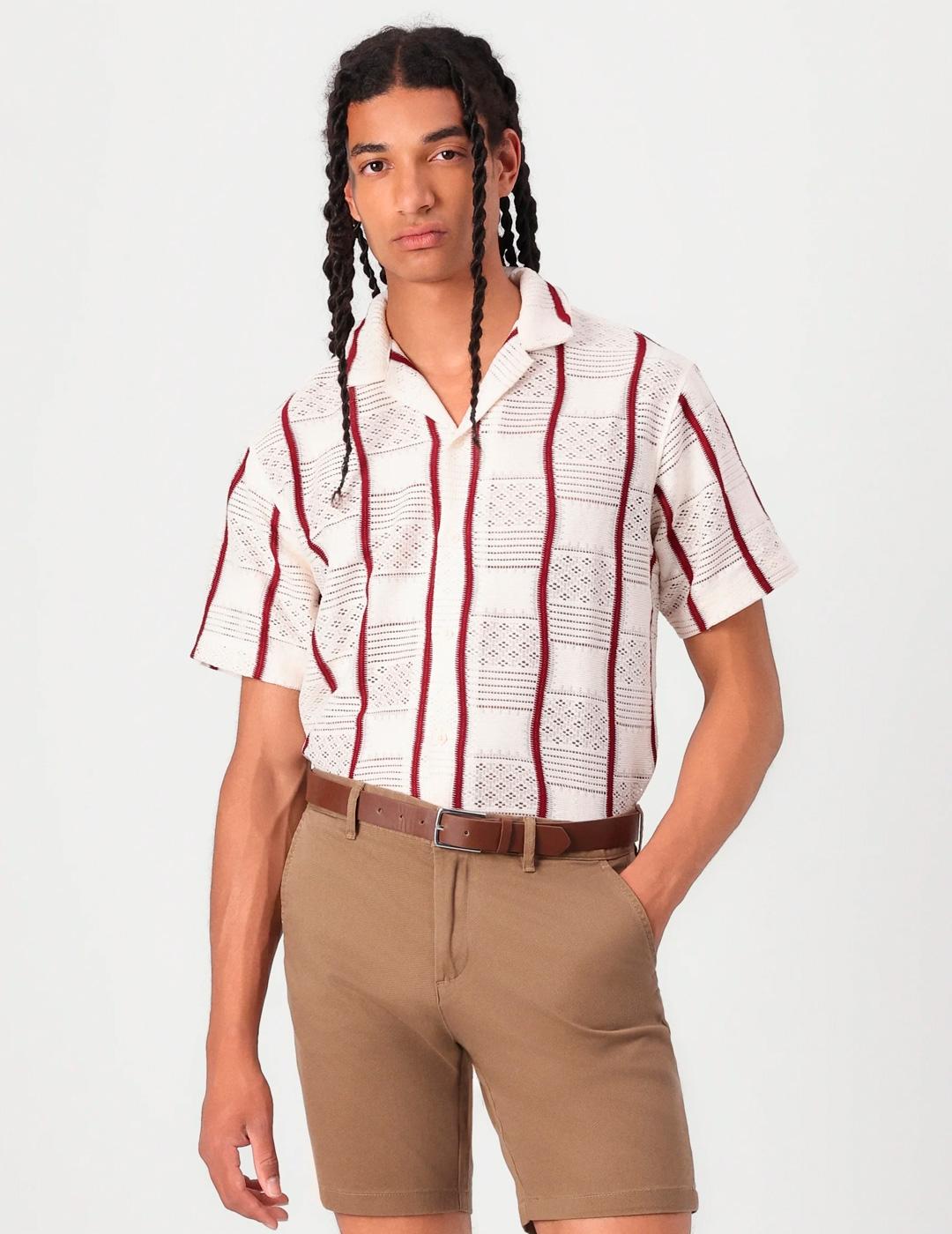 Bermuda chino Jack & Jones MARCO cinturón marrón para hombre