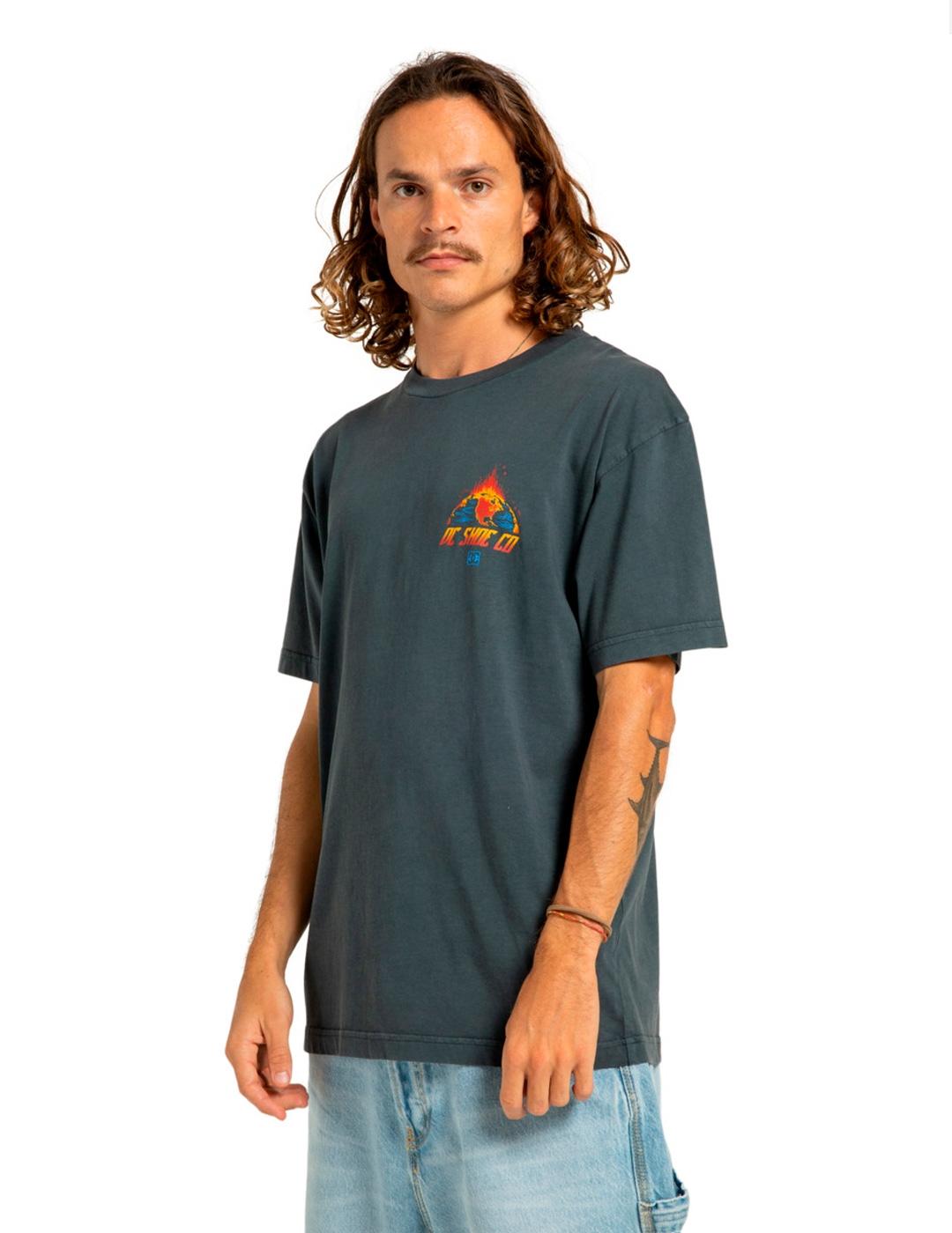 Camiseta DC Shoes FREE FALL negro lavado para hombre